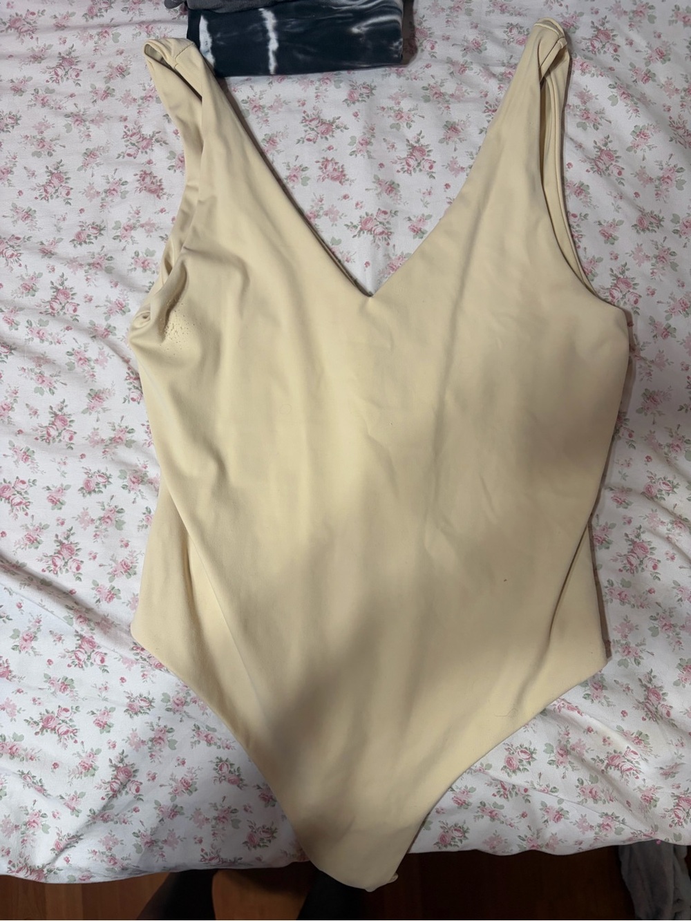 Kids Cream One-Piece Swimsuit - Classic V-Neck